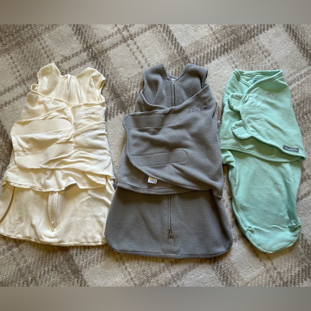 Halo swaddles newborn